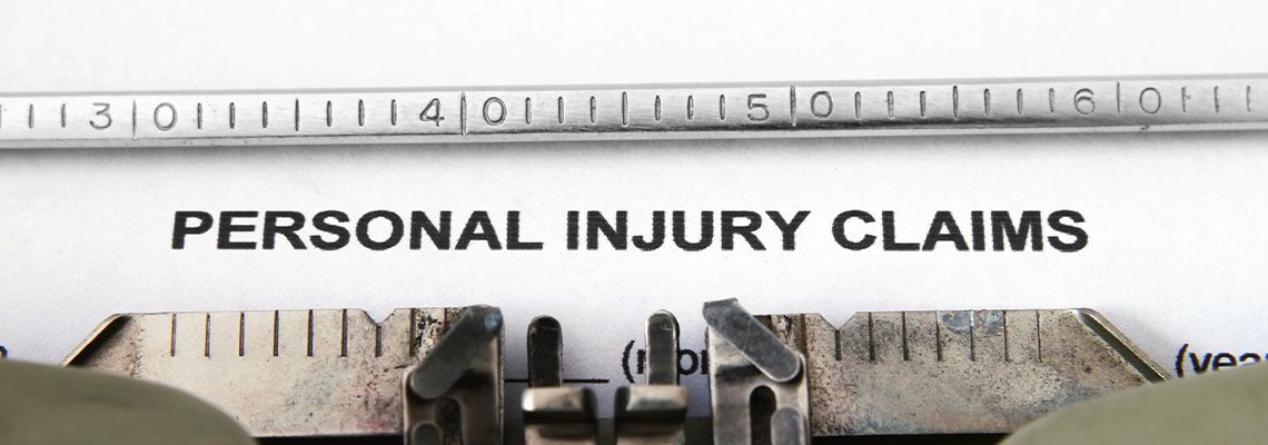 Personal injury claim title typed using a typewriter
