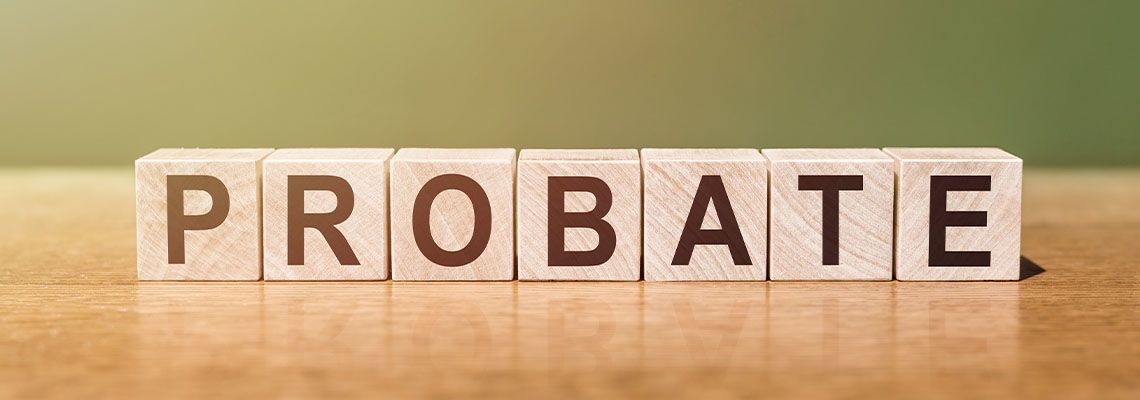 Probate word made of square wooden blocks