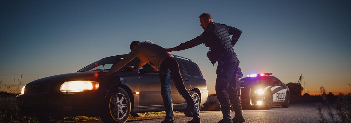 Man being arrested for DWI