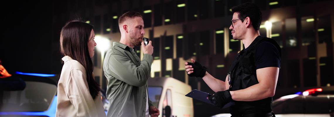 Police Officer Conducts DWI Blood Test