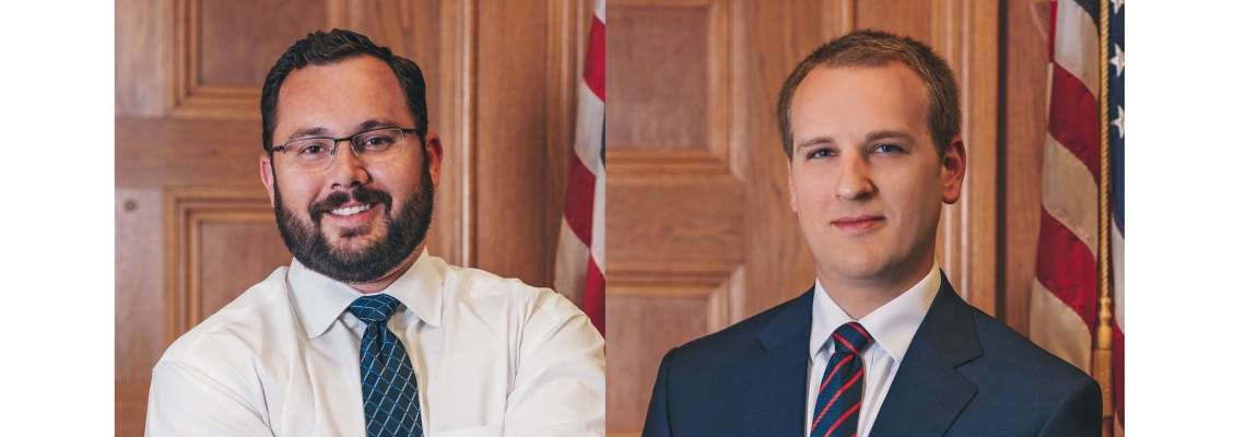Attorneys Dustin Crook and Caleb Biesterveld