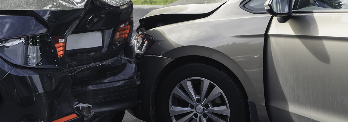 Car crash accident on street.