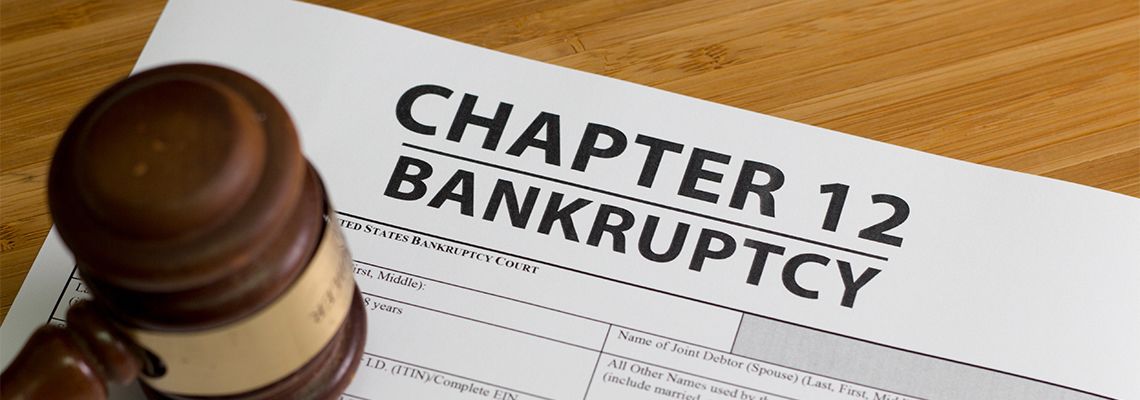 Bankruptcy Chapter 12 document and gavel