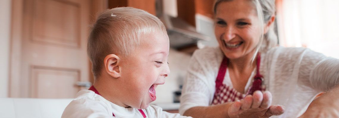 Special need child with mother