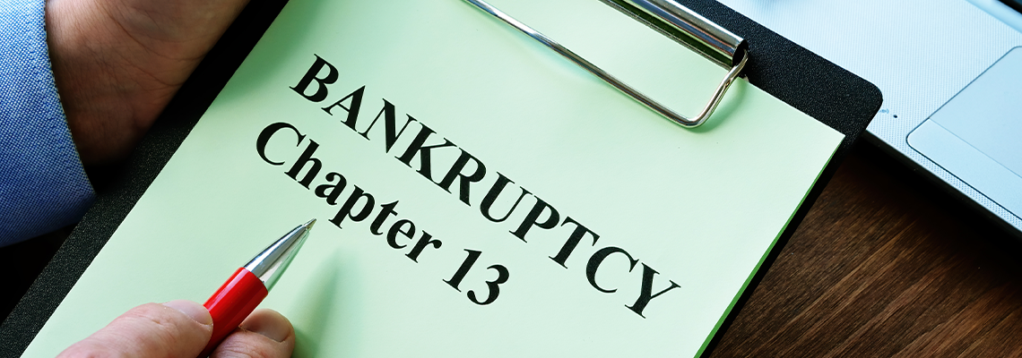 Man reads bankruptcy chapter 13 law in the office