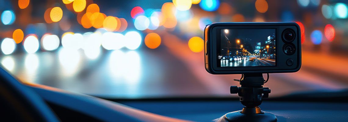 Dashcam recording during nighttime