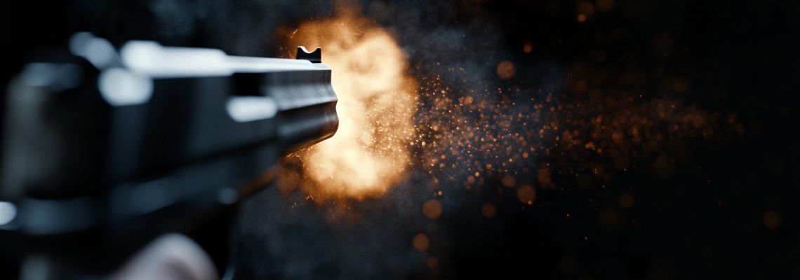 Gunshot in black background