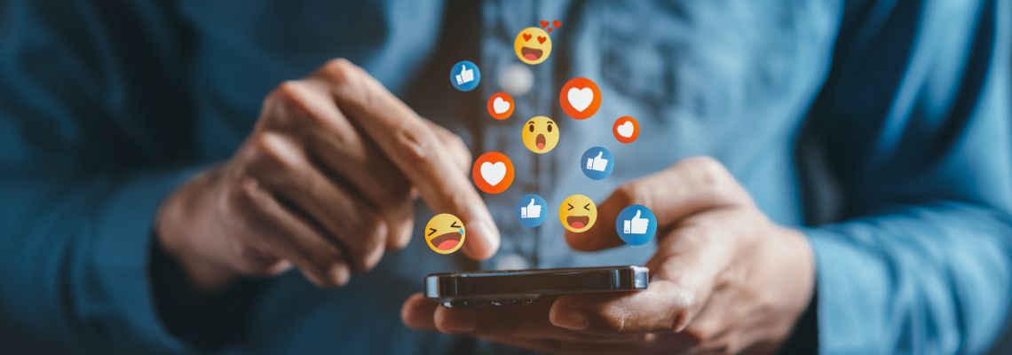 Man using social media