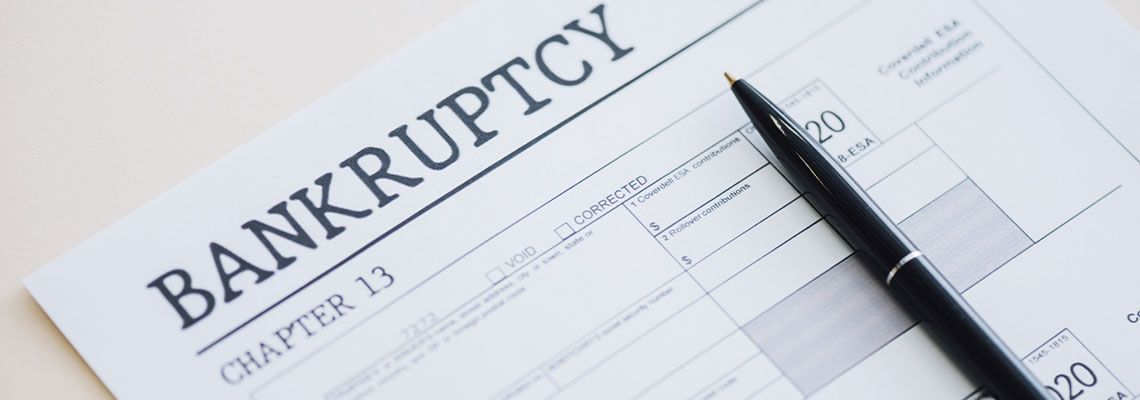 Pen on Chapter 13 Bankruptcy form