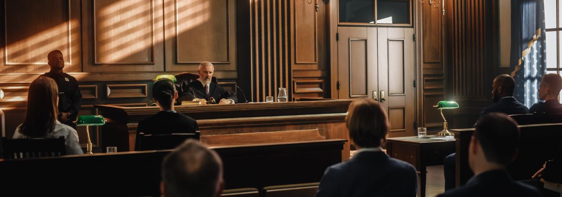 Man filing for motion to vacate in courtroom