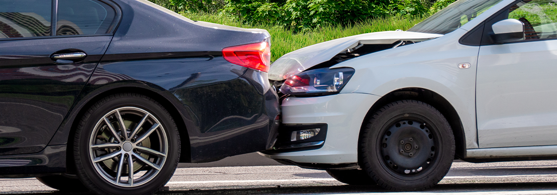 Two passenger cars collided on the road