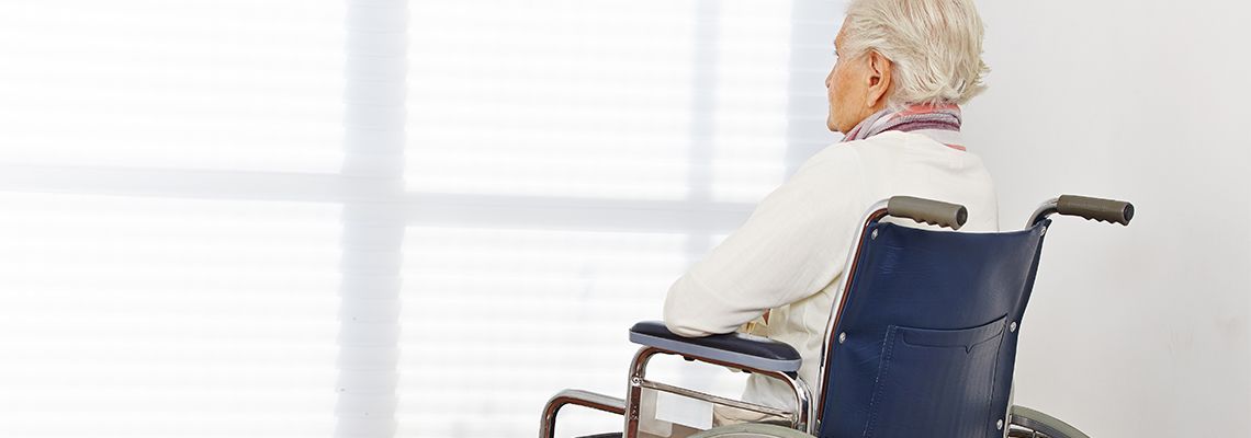 Lonely senior women in nursing home