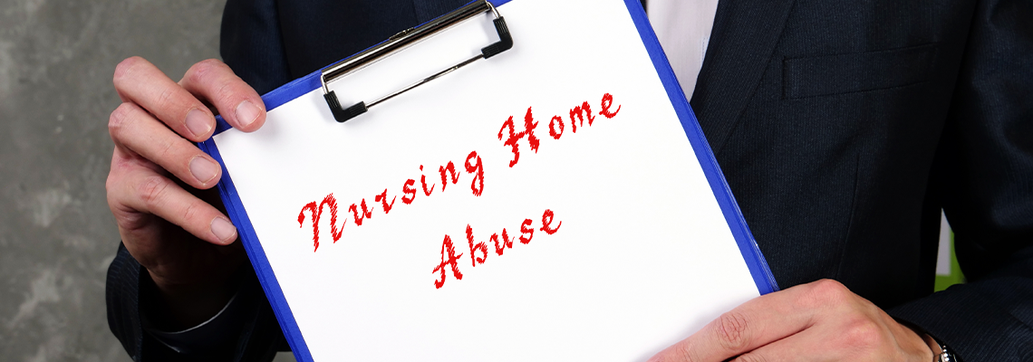 Juridical concept about Nursing Home Abuse with sign on the sheet