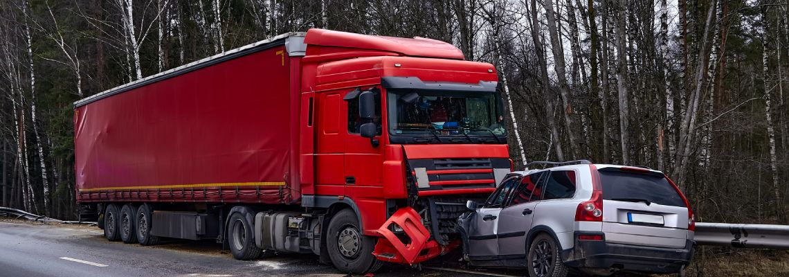 Truck crashes with car in highway