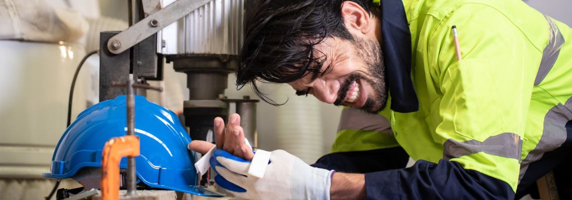 Man hurts himself while working with a machine