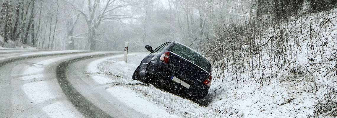 Car Accident During a Snow Fall