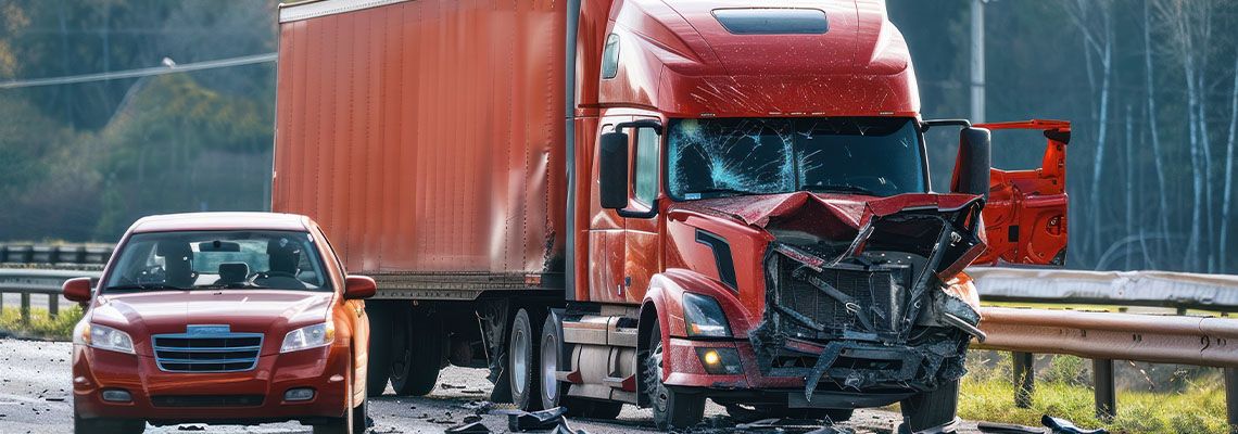 Truck crashes with car in highway