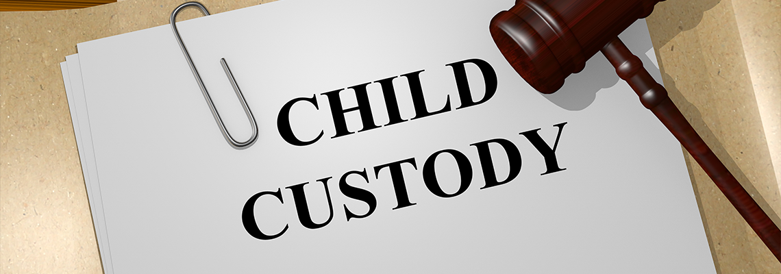 Child Custody Document and Gavel on Table