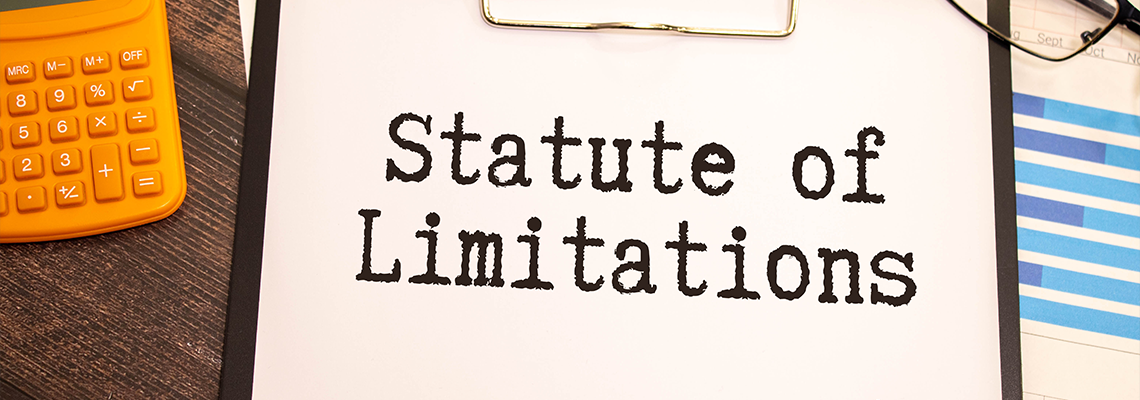 Notebook with the inscription - STATUTE OF LIMITATIONS