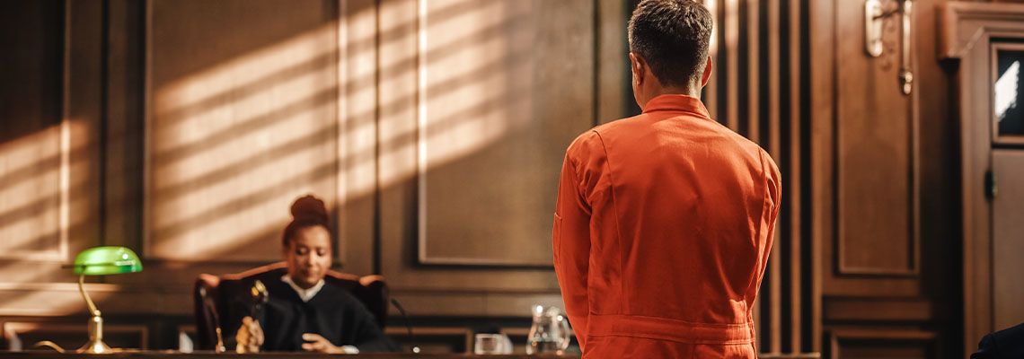 Criminal appeal in courtroom