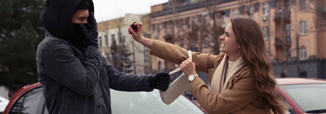 Women defending against thief