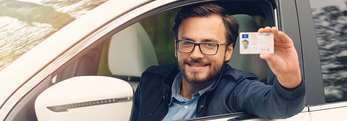 Happy Man Showing His New Provisional License