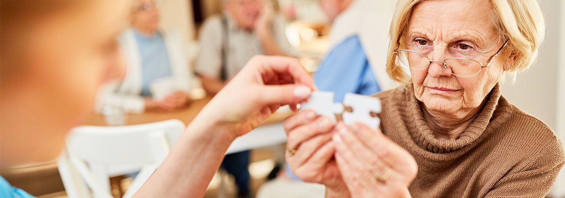 Elderly women suffering from dementia