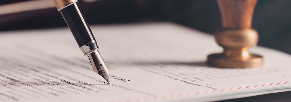 Will document, pen, and stamp