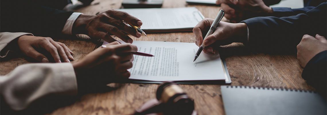 Businessman taking legal consultation with attorney