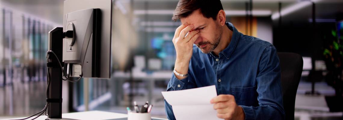 Shocked Young Businessman Reading Letter