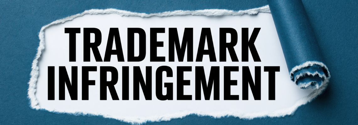 Trademark Infringement word under ripped paper