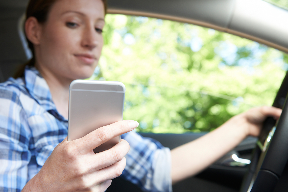 Woman Texting and Driving