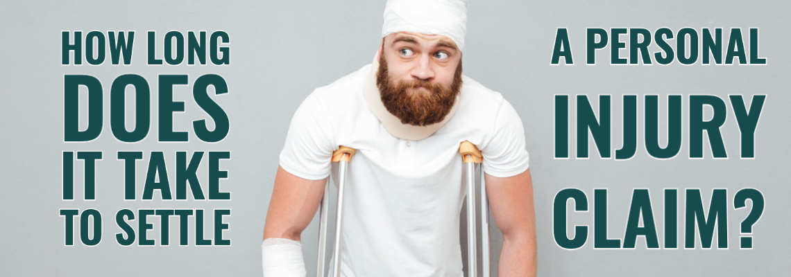 An injured man on crutches with his head wrapped in gauze