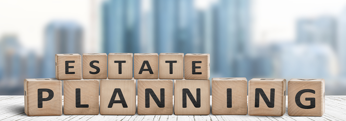Estate Planning Sign on A Wooden Pier