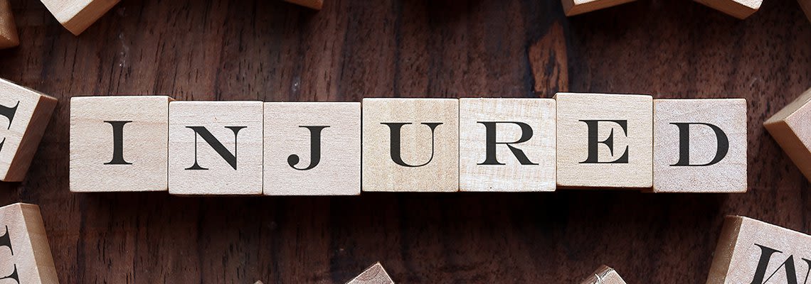 Injured spelled in blocks