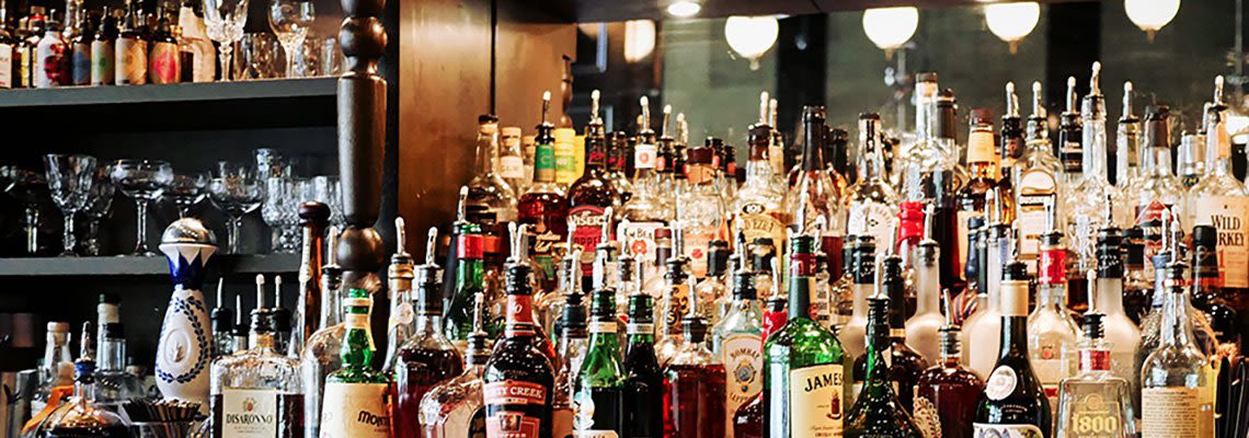 Alcohol at bar