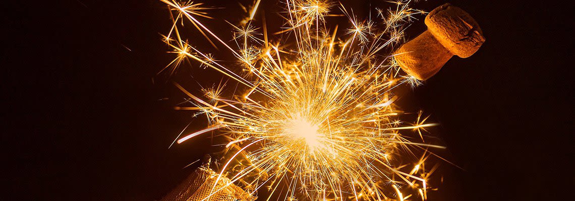 Sparkler with champagne