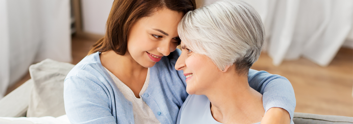 Woman hugging her mom