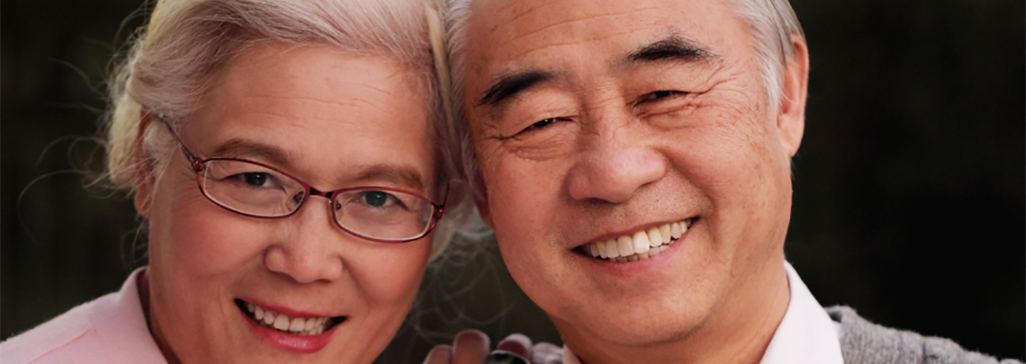 Elderly couple smiling