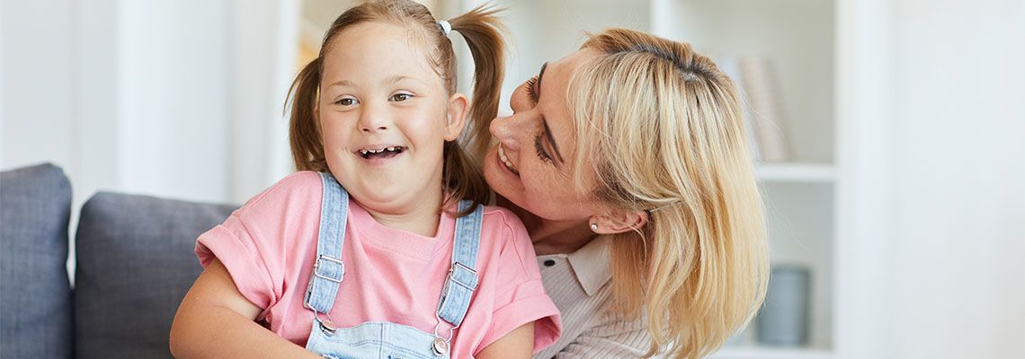 Disabled child with parent