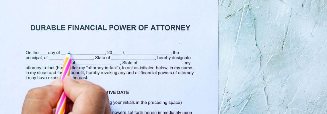 Man filling Durable Financial Power of Attorney form