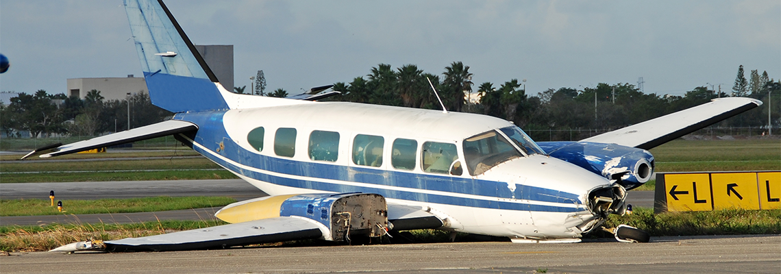 Airplane crashed on runway