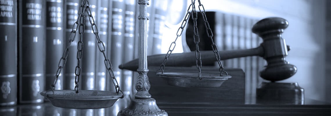 Scales of Justice and Wooden Gavel