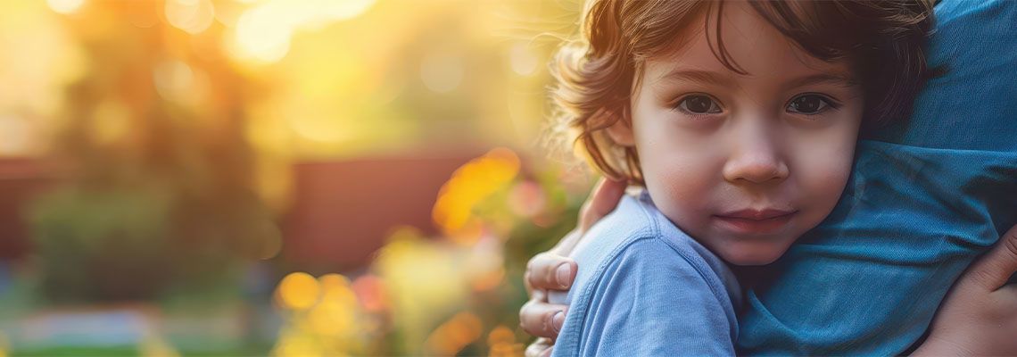 Mother comforting her child