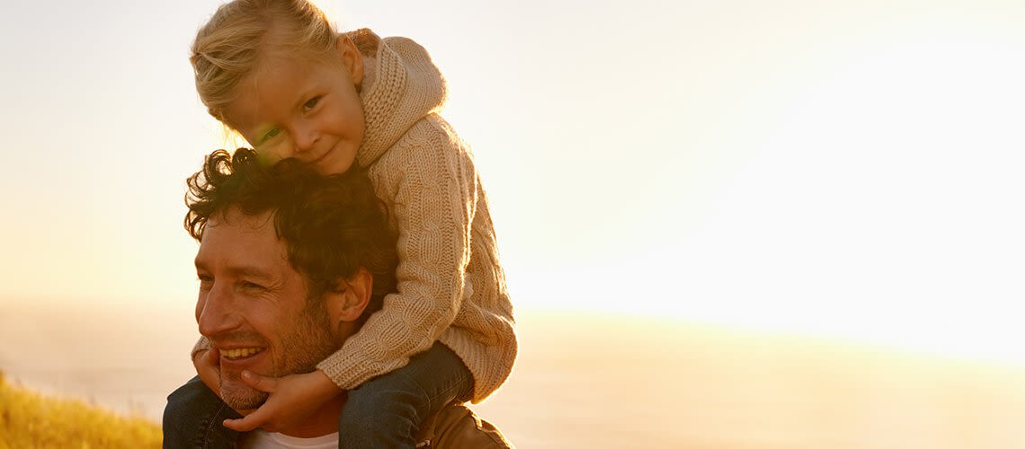 Father with A Child on His Shoulders