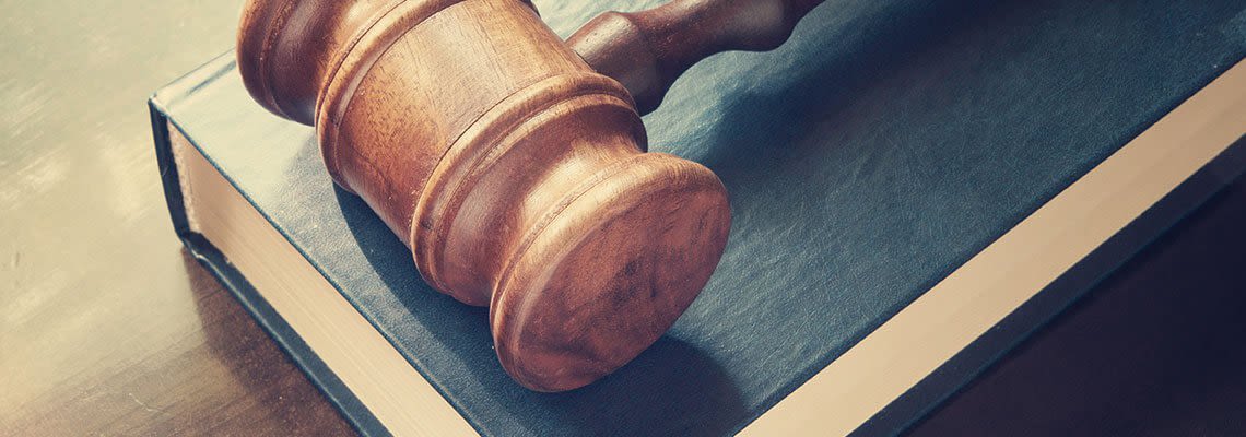 Gavel resting on a book