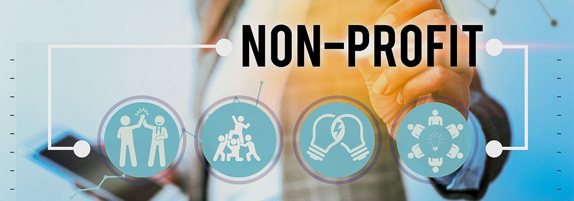 Non-Profit text and related icons