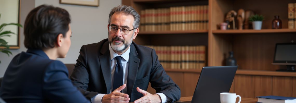 Businessman consulting with an attorney