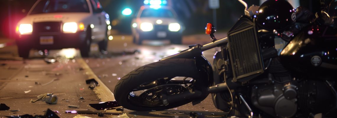 Crashed Motorcycle on road