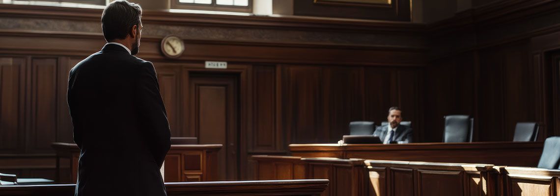 Man giving his statement in courtroom